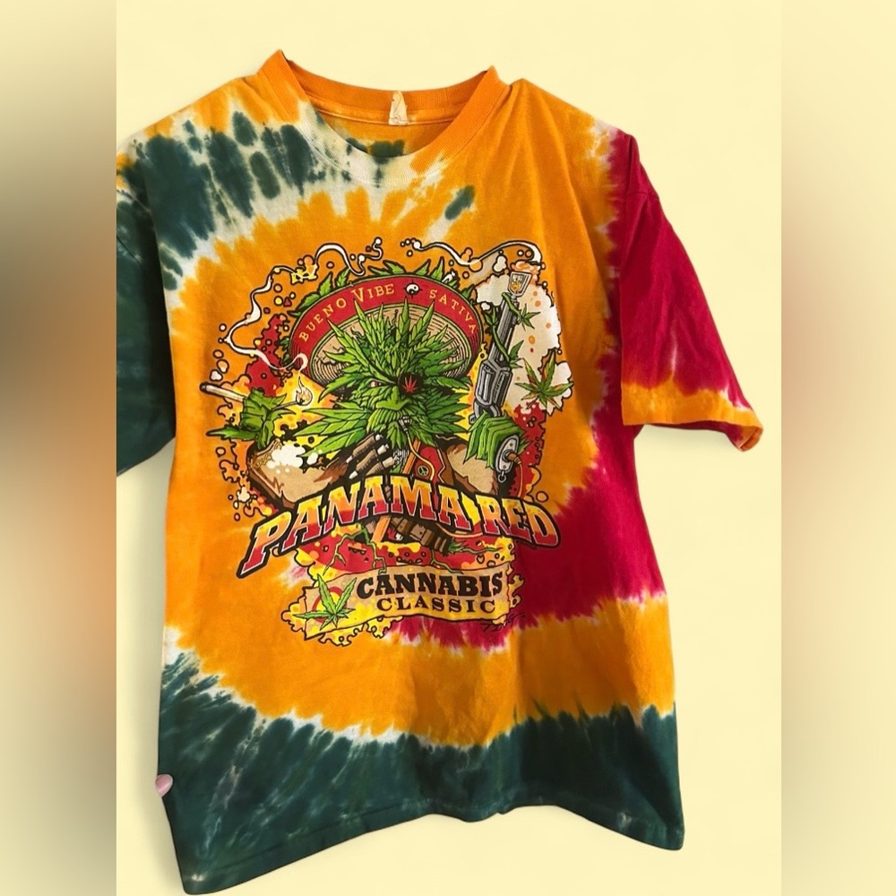 Panama Red Classic Tie Dye Graphic T Shirt - Size Large